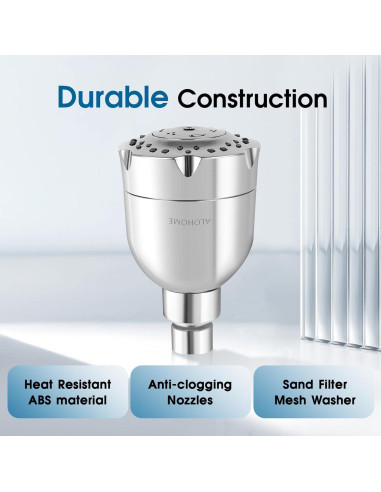 Cabezal de Ducha Alta Presión ALOHOME 6 Configuraciones Cromo