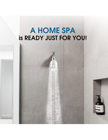 Cabezal de Ducha Alta Presión ALOHOME 6 Configuraciones Cromo