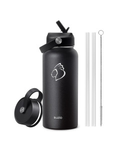 Botella de Agua Aislada BUZIO 32 oz Doble Pared Negra