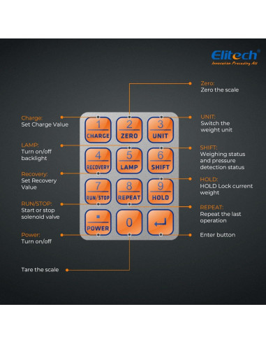 Balanza de Refrigerante Inalámbrica Elitech LMC-310 100 kg