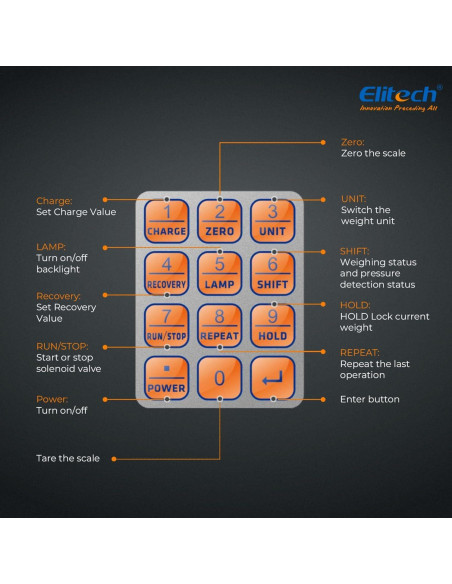 Balanza de Refrigerante Inalámbrica Elitech LMC-310 100 kg