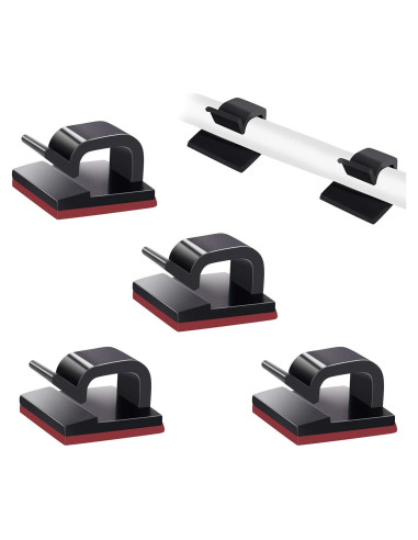 Clips Organizadores de Cables SOULWIT 50 Pcs Adhesivos Negro