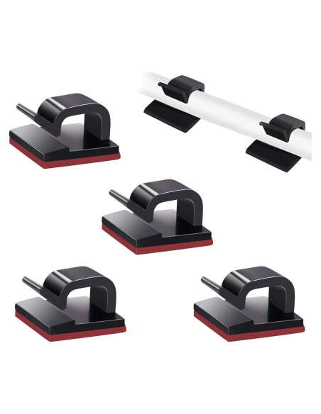 Clips Organizadores de Cables SOULWIT 50 Pcs Adhesivos Negro