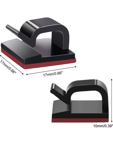 Clips Organizadores de Cables SOULWIT 50 Pcs Adhesivos Negro