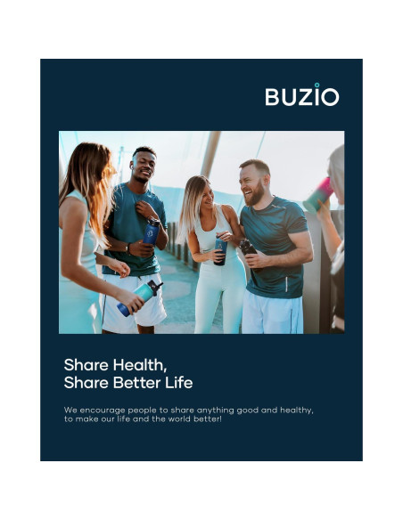 Botella de Agua Aislada BUZIO 32 oz Doble Pared Negra