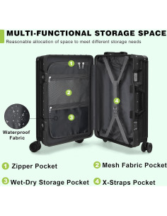 Maleta Dura AnyZip 24" Aluminio PC+ABS con Cerradura TSA 2