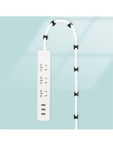 Clips Organizadores de Cables SOULWIT 50 Pcs Adhesivos Negro