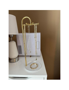 Soporte Giratorio de Joyería Coward Dorado para Collares y Pulseras 2