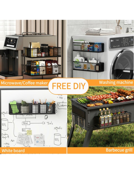 Estante Magnético para Especias DecruKaltiz 6-Pack Negro