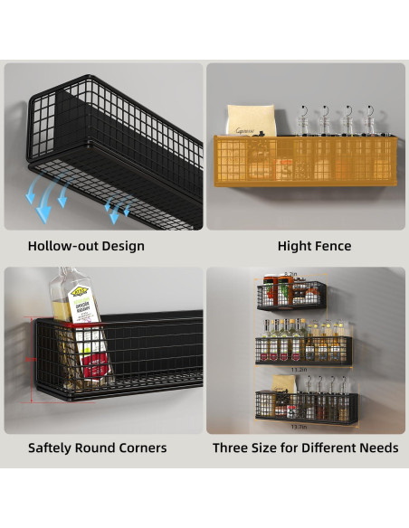 Estante Magnético para Especias DecruKaltiz 6-Pack Negro