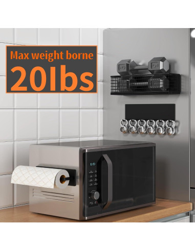 Estante Magnético para Especias DecruKaltiz 6-Pack Negro