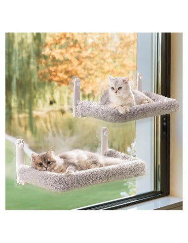 Perch de Ventana para Gatos Mewoo - 2 Paquete, Gris
