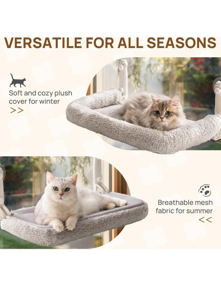 Perch de Ventana para Gatos Mewoo - 2 Paquete, Gris