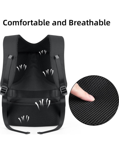 Mochila LED Impermeable 17" con Pantalla Programable Negra