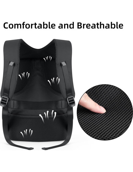 Mochila LED Impermeable 17" con Pantalla Programable Negra