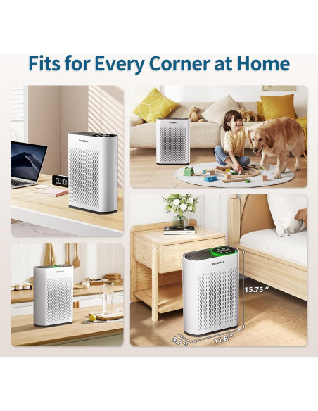 Purificador de Aire ECOSELF HAP602 para Habitaciones Grandes 222 m