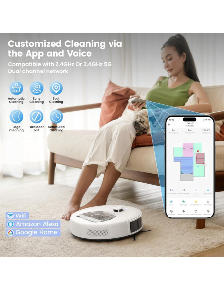 Aspiradora Robótica OKP L6 Aqua 2 en 1 con Mopa, 150 min