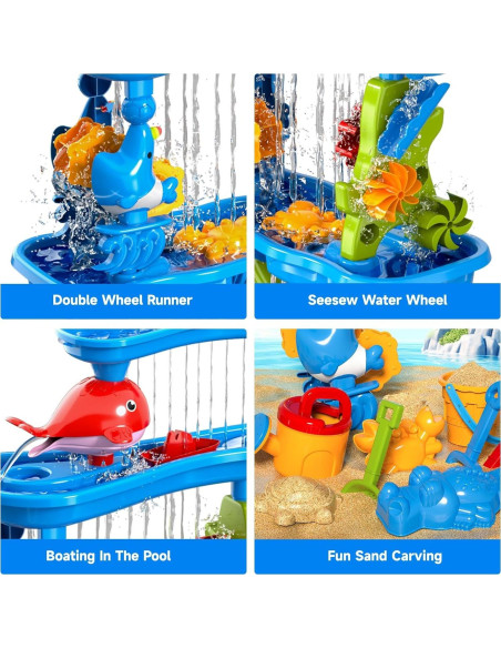 Mesa de Agua EPPO para Niños 3-5 Años, 4 Niveles, Juguetes