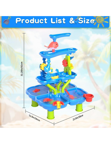 Mesa de Agua EPPO para Niños 3-5 Años, 4 Niveles, Juguetes
