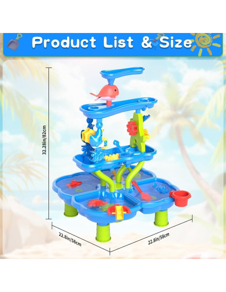 Mesa de Agua EPPO para Niños 3-5 Años, 4 Niveles, Juguetes