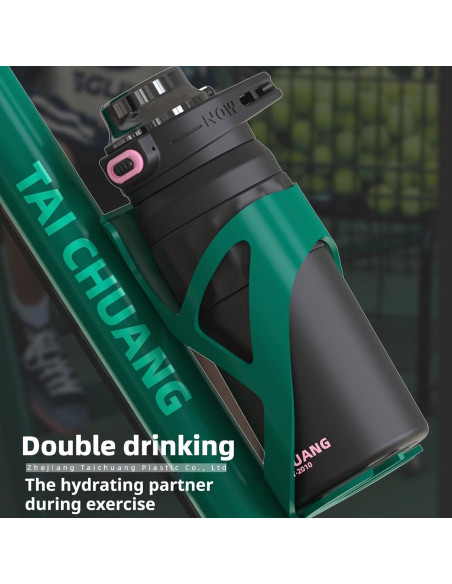 Botella de Agua Aislada Jiskenis 1.3L con Pajilla y Tapa