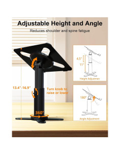 Soporte de Laptop Ergonómico Nauttxon Ajustable 11-17" Negro 2