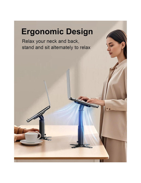 Soporte de Laptop Ergonómico Nauttxon Ajustable 11-17" Negro