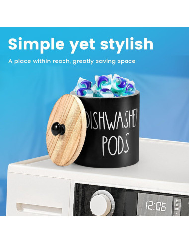 Contenedor redondo para cápulas de lavavajillas MENDILFK 12x12x13cm