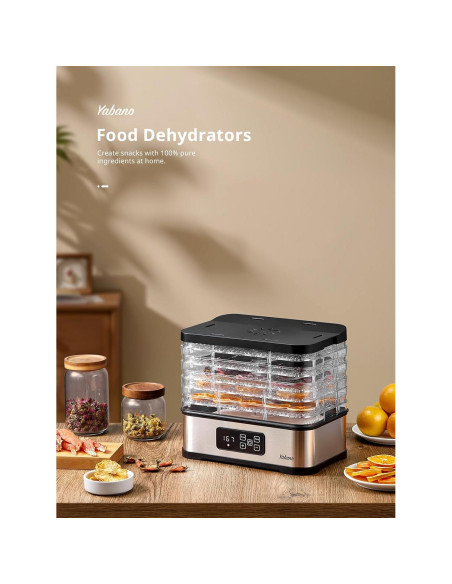 Deshidratador de Alimentos Yabano 250W 5 Bandejas Digital