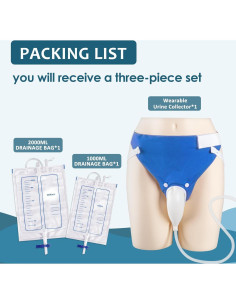 Bolsa de Orina Portátil YOOGUSTO 2000ml y 1000ml Anti-Reflujo 2