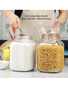 Tarros de Almacenamiento de Vidrio Qianfenie 4.16L 2 Unidades 2