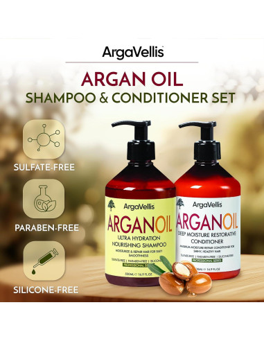 Juego de Champú y Acondicionador ArgaVellis 0.99kg - Hidratante