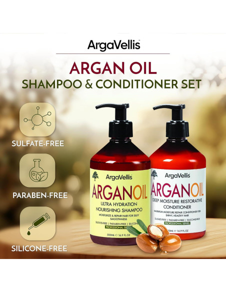 Juego de Champú y Acondicionador ArgaVellis 0.99kg - Hidratante