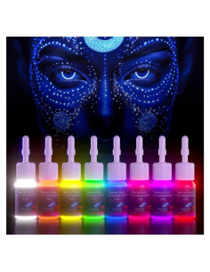 Set de Tinta Fluorescente para Tatuajes DMTATTOO 8 Colores 5ml