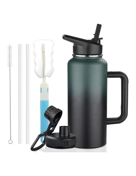 Botella de Agua Aislada GUDEMAO 0.95L con Asa y 2 Tapas