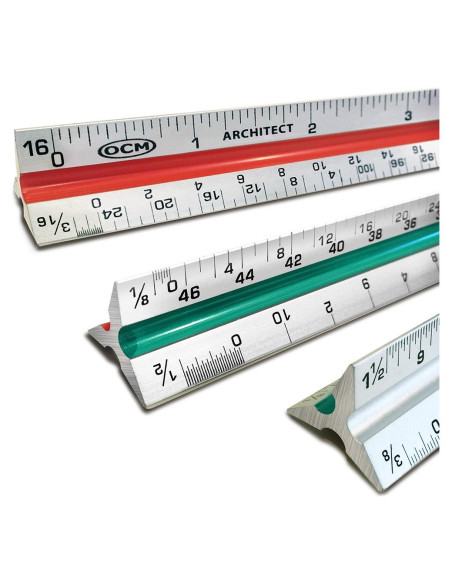Regla de Escala Arquitectónica OCM de Aluminio 30.48 cm