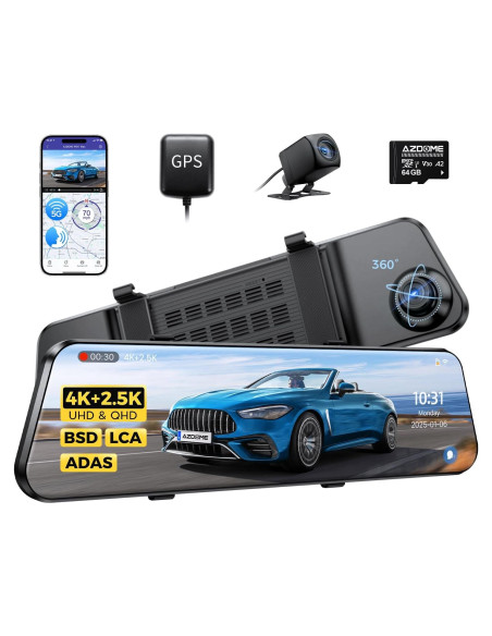 Cámara Espejo Retrovisor AZDOME PG17 Max 4K/2.5K con ADAS