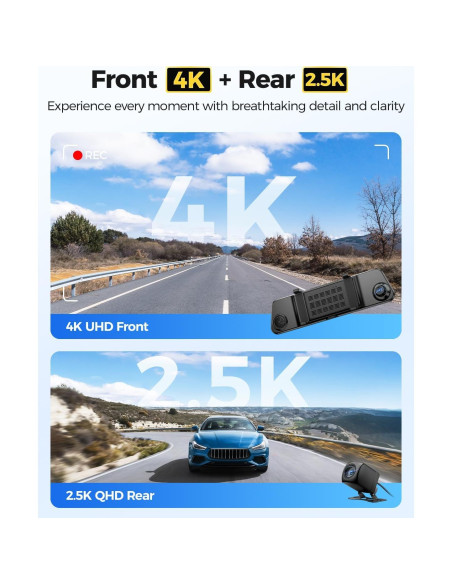 Cámara Espejo Retrovisor AZDOME PG17 Max 4K/2.5K con ADAS