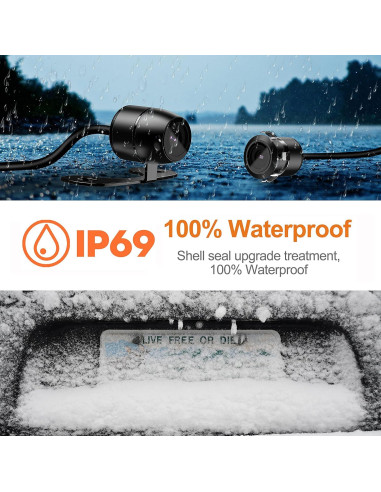 Cámara de Respaldo RAAYOO L002 170 IP69 Impermeable 12V-24V