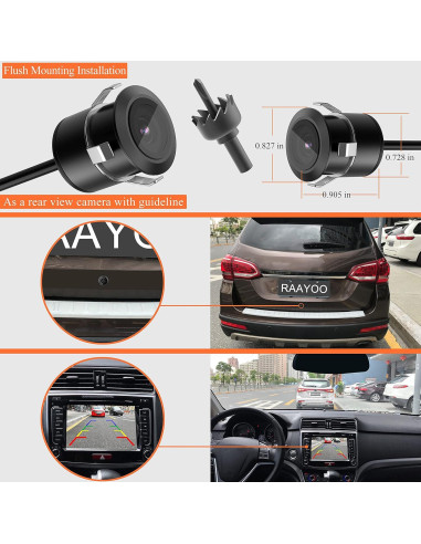 Cámara de Respaldo RAAYOO L002 170 IP69 Impermeable 12V-24V