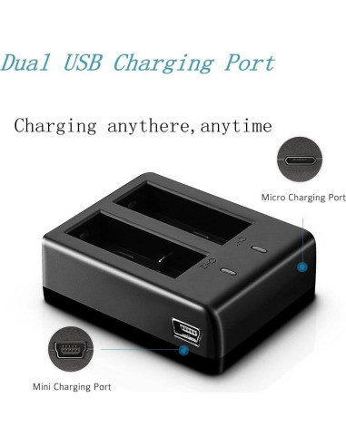 3 Baterías Recargables 1350mAh + Cargador Doble USB VVHOOY