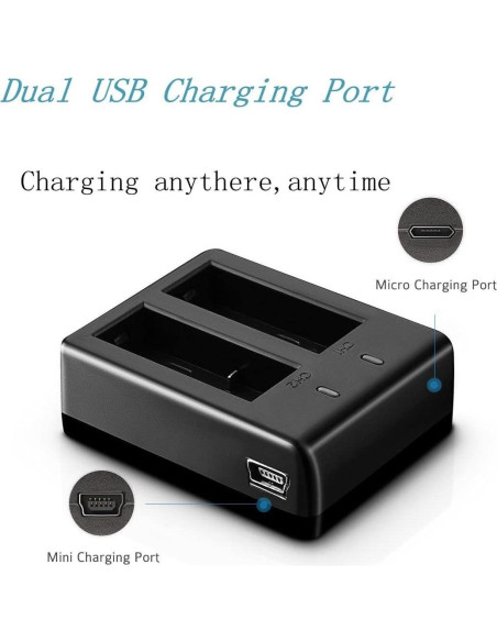 3 Baterías Recargables 1350mAh + Cargador Doble USB VVHOOY