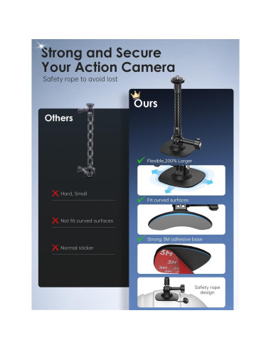 Soporte Adhesivo Flexible Maectech para Cámaras de Acción