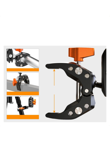 Soporte de Cámara K&F Concept Super Clamp con Brazo Mágico 24.9 cm