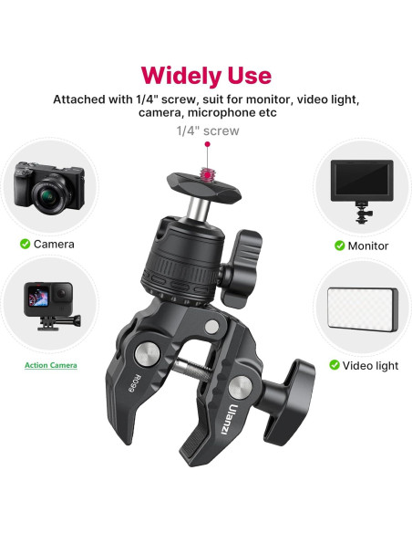 Soporte de Cámara ULANZI R099 con Cabezal de Bola 360