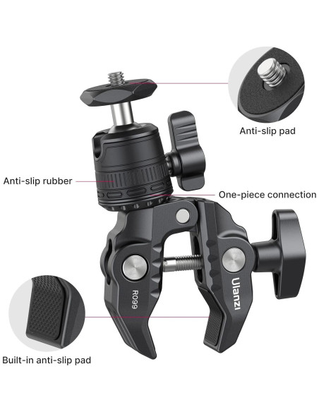 Soporte de Cámara ULANZI R099 con Cabezal de Bola 360