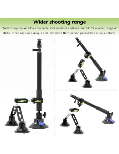 Soporte para Coche con Triple Ventosa Zelvoro 360 y Polo Extensible