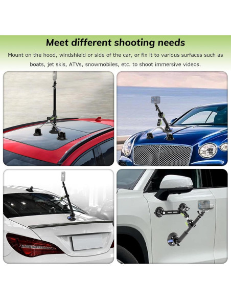 Soporte para Coche con Triple Ventosa Zelvoro 360 y Polo Extensible