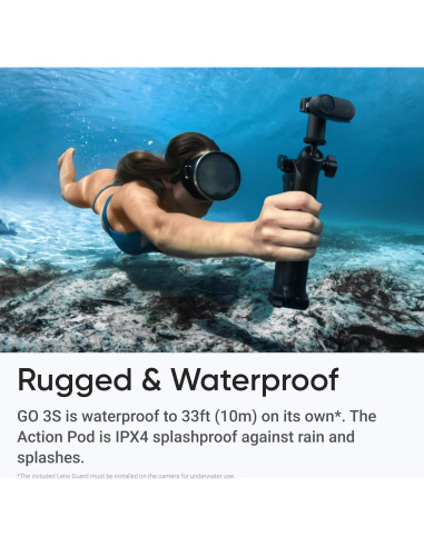 Cámara de Acción Insta360 GO 3S Negra 128GB 4K Impermeable