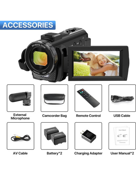 Cámara de Video ALSONE 1080P 24MP Pantalla 3" Rotativa Cámara de Video ALSONE 1080P 24MP Pantalla 3" Rotativa